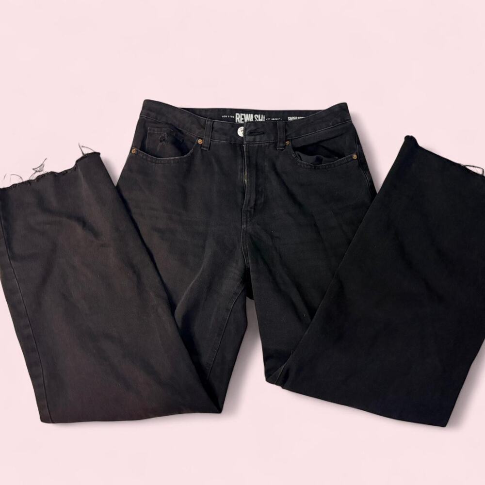 Black high waisted wide leg jeans